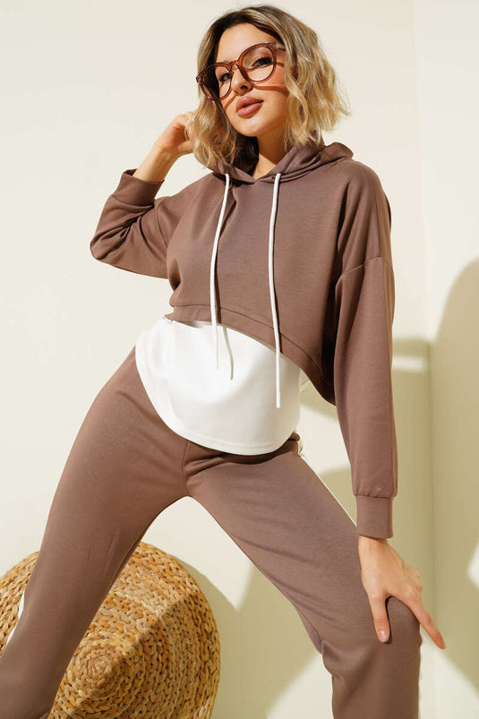 Loisha Undershirt Three-Piece Set Coffee