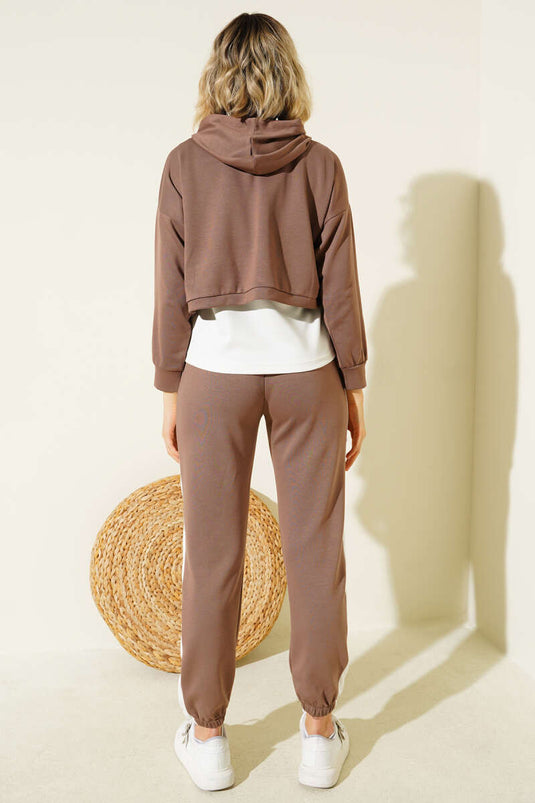 Loisha Undershirt Three-Piece Set Coffee