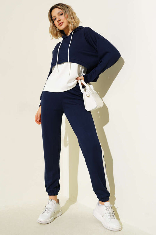 Loysa Undershirt Three-Piece Set, Navy Blue