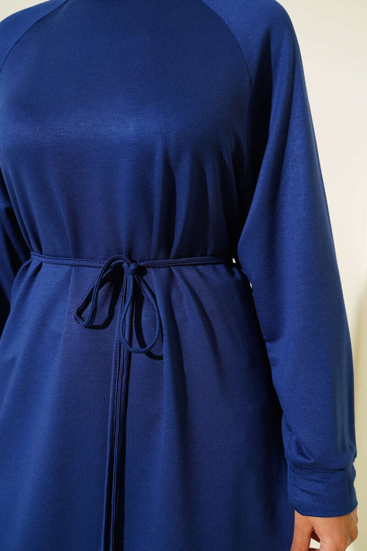 Loyşa İp Kuşaklı Uzun Tunik Lacivert