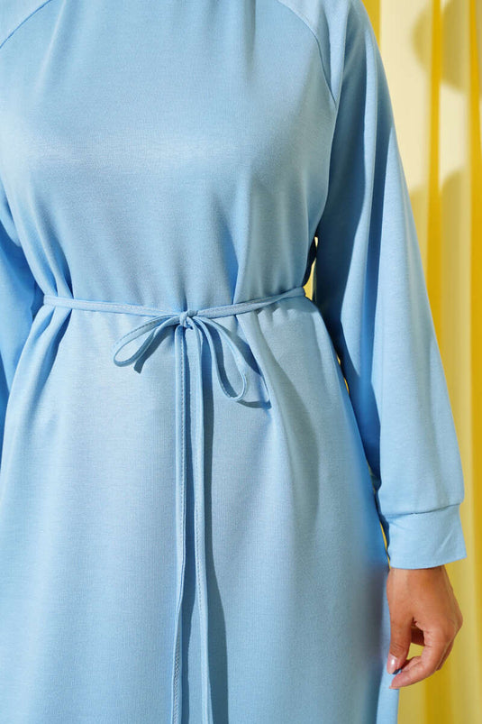 Loyşa İp Kuşaklı Uzun Tunik Mavi