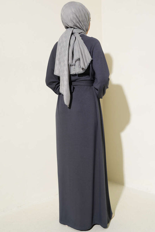 Sleeve Detailed Dress Charcoal