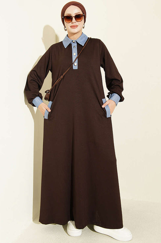 Robe Pull En Denim Loyşa Marron