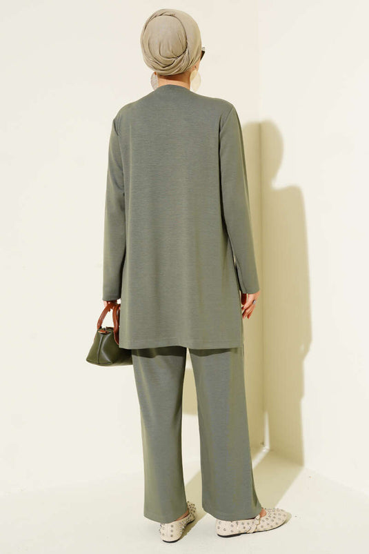 Loyşa Mini Taş Süslemeli İkili Takım Çağla Yeşili