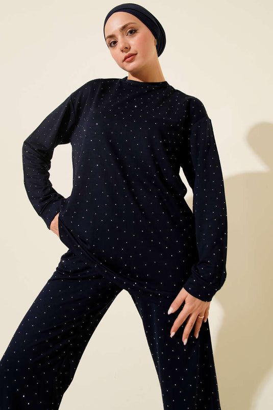 Ensemble double décoré de petites pierres Loyşa Mini Parlement