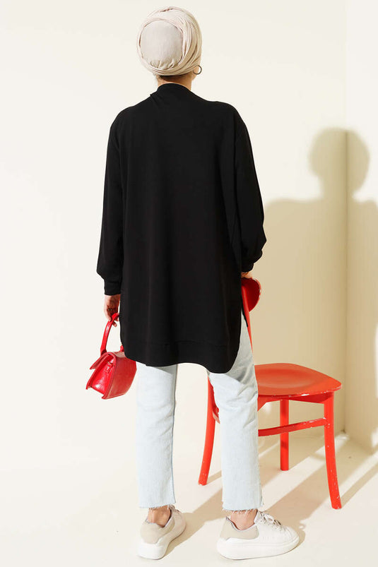 Loisha Tunique oversize à coupe ovale noire