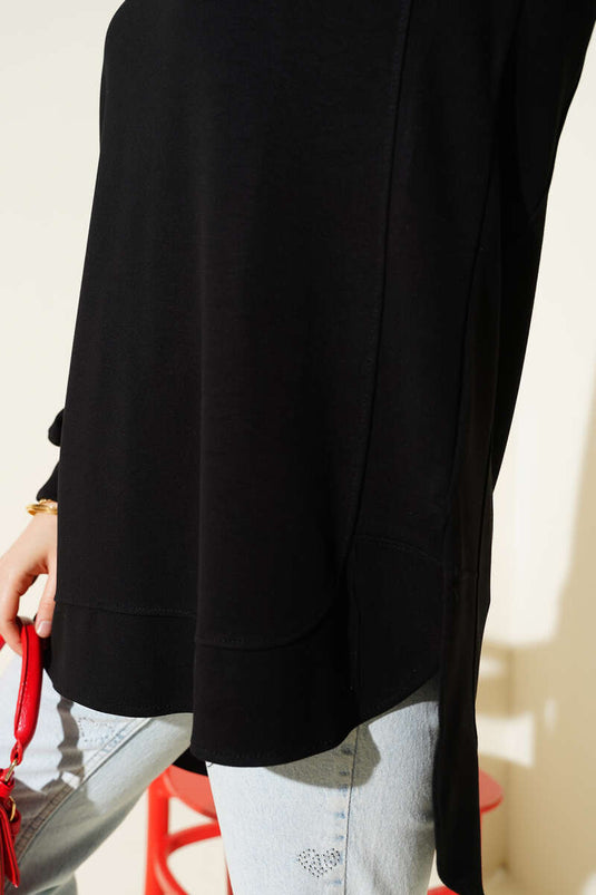 Loisha Tunique oversize à coupe ovale noire