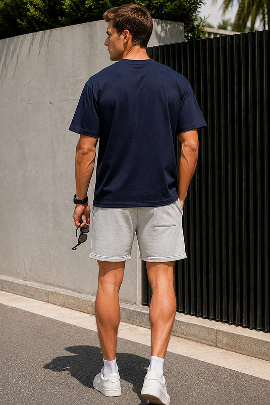 Loyşa Oversize Erkek T-shirt Lacivert