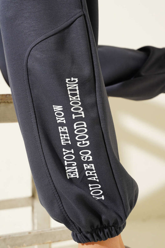 Loyşa Paça Baskılı İkili Takım Antrasit