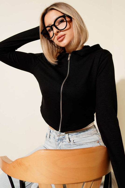 كارديجان لويشا قصير بدون أصابع أسود