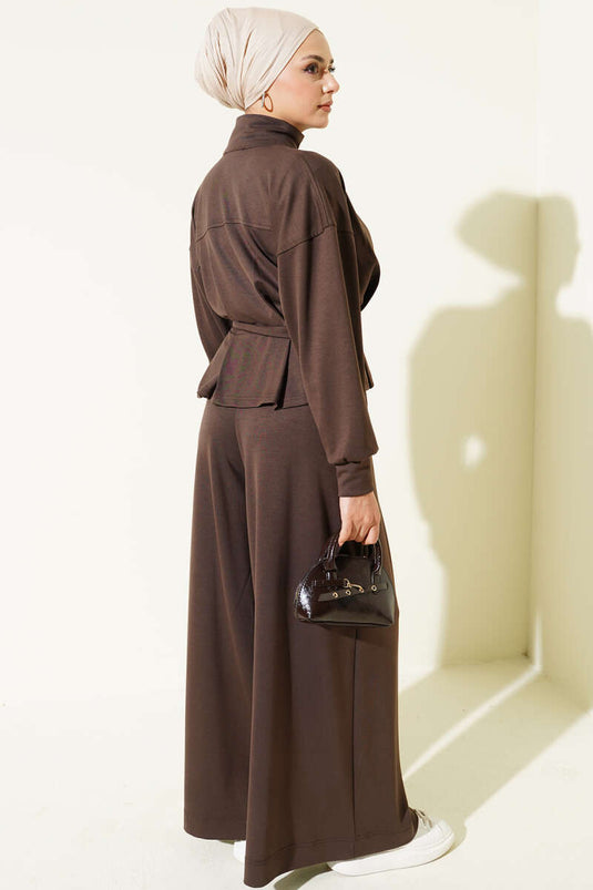 Loyşa Pens Detaylı İkili Takım Kahve