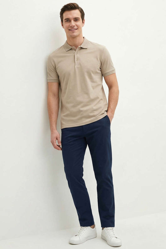 لويسا بولو ياقة تيشيرت رجالي بيج