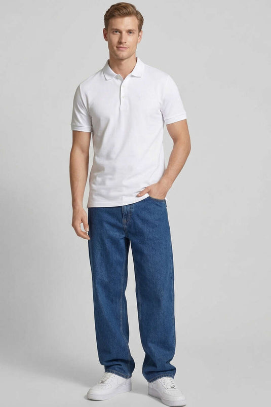 Loyşa Polo Yaka Erkek T-shirt Beyaz