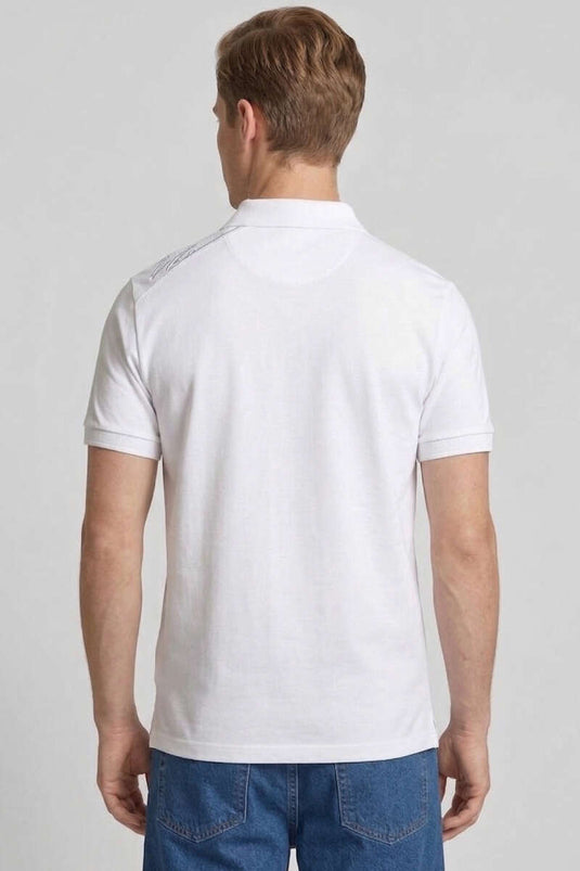 Loyşa Polo Yaka Erkek T-shirt Beyaz