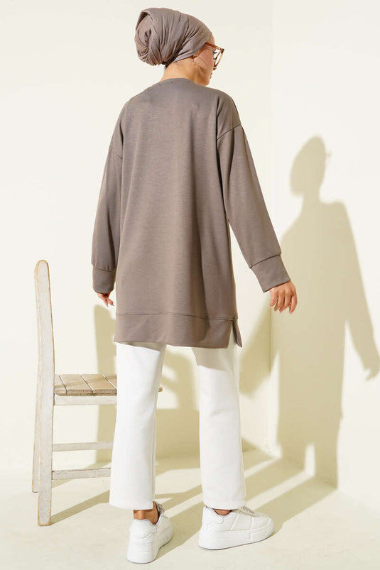 سترة لويشا المطبوعة الملونة، لون المنك