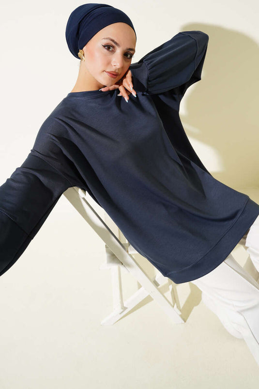 Loyşa Casual Basic Tunic Smoked