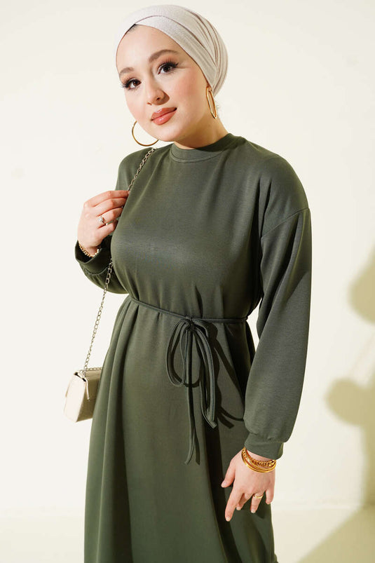 Abito largo Loyşa verde oliva