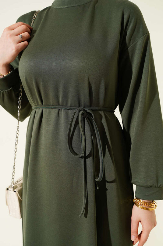 Abito largo Loyşa verde oliva