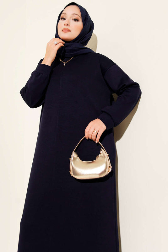 فستان لويشا الكاجوال باللون الأزرق الداكن