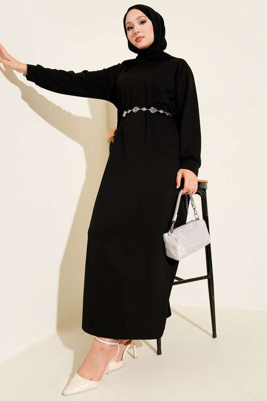 فستان لويشا الكاجوال الأسود