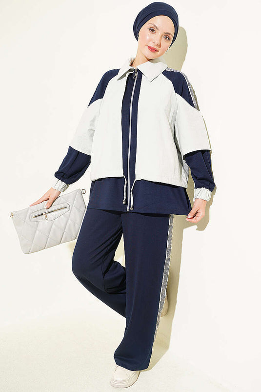 Completo Due Pezzi A Righe Navy Loyşa
