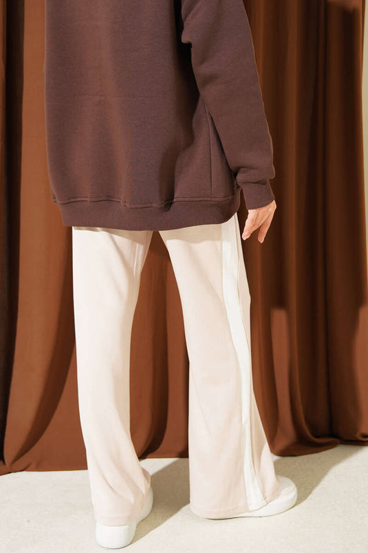 Loyşa Şerit Detaylı Pantolon Bej