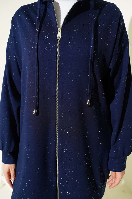 Loyşa Sim Detaylı Kapüşonlu İkili Takım Lacivert