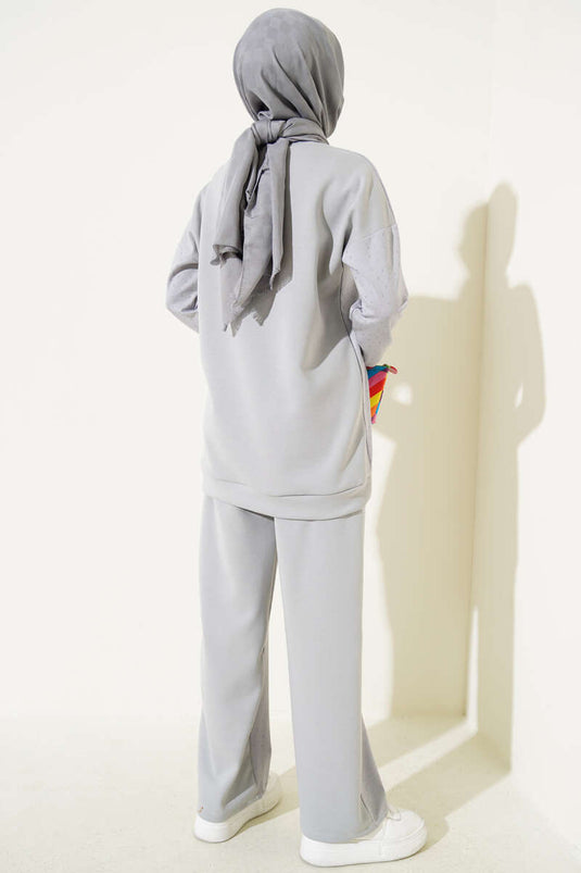 Loyşa Sim Puantiyeli İkili Takım Gri