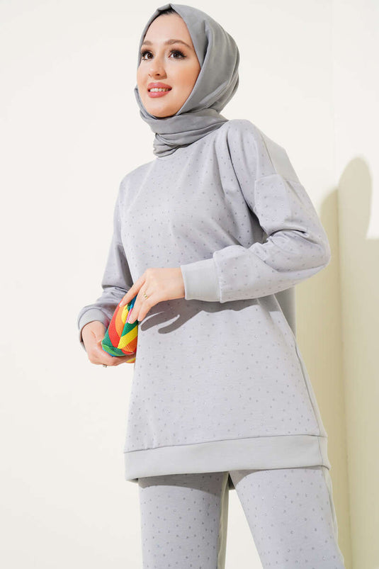 Loyşa Sim Puantiyeli İkili Takım Gri