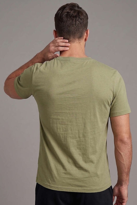 Loyşa Kragen mit Logo Herren T-Shirt Khaki