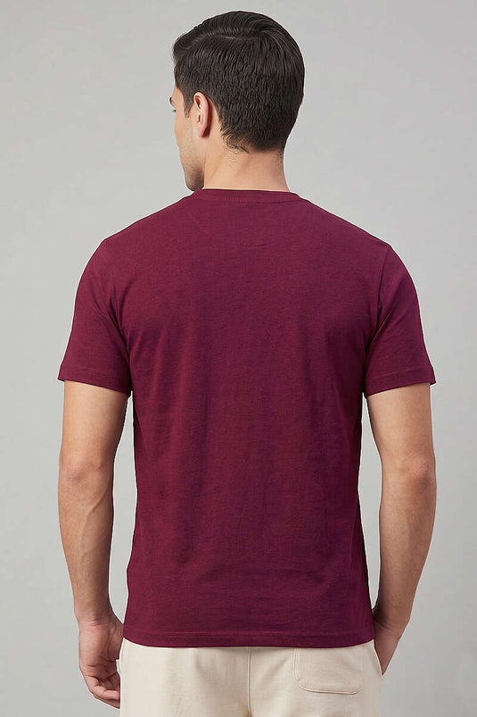 Loyşa Kragen mit Logo Herren T-Shirt Kirsche