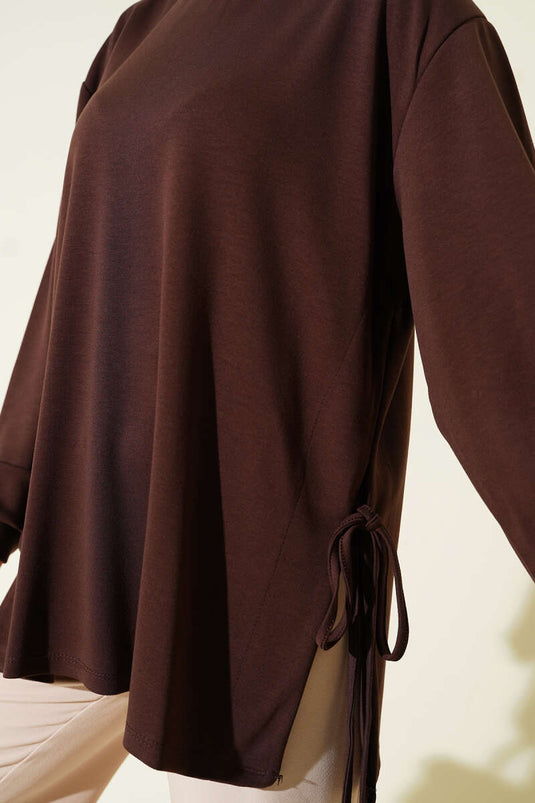 Tunique à cordon latéral Loyşa Marron