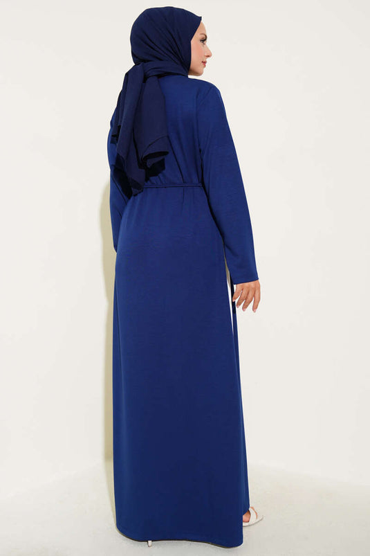 فستان لويزا المخطط الجانبي أزرق داكن