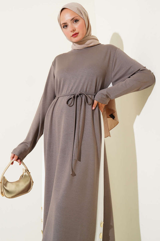 Loysha Side Stripe Dress Mink