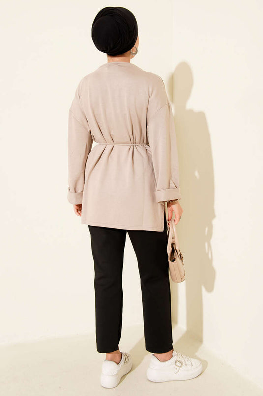 Tunique ceinturée à fente latérale Loyşa Stone