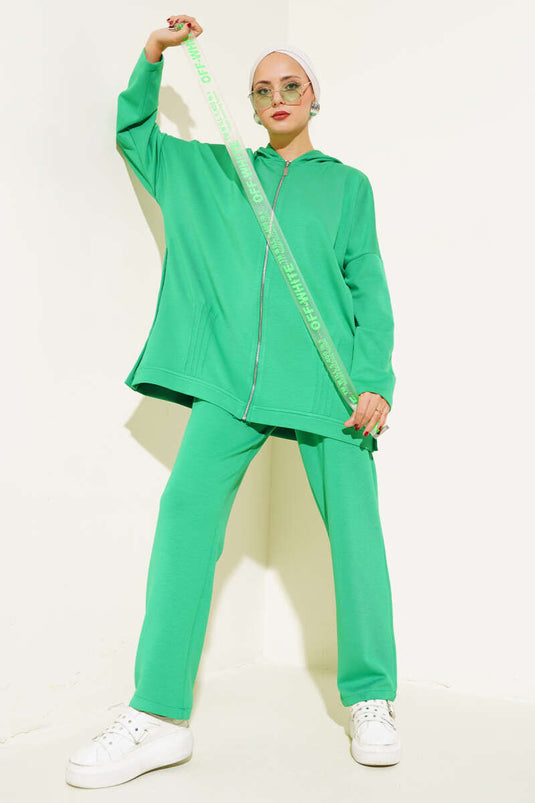 Loyşa سترة بأزرار مزدوجة بدلة خضراء