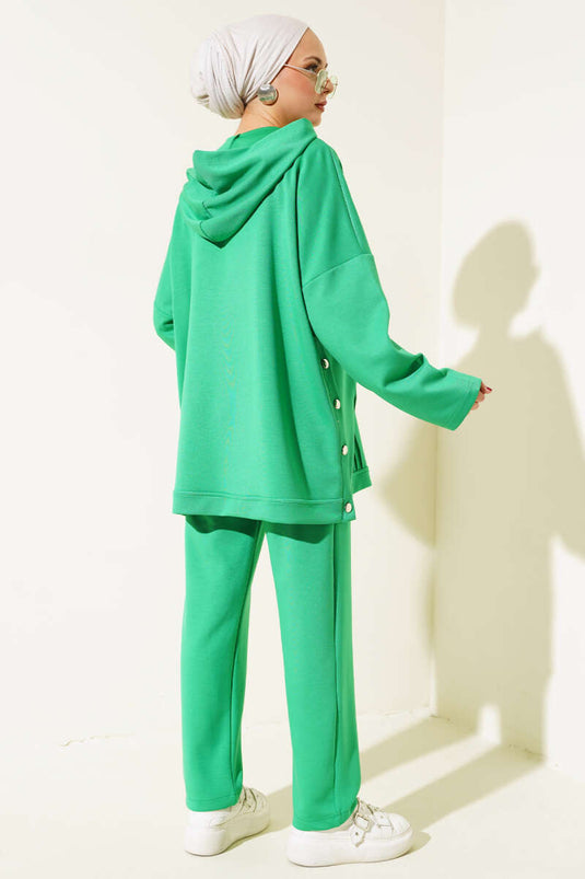 Loyşa سترة بأزرار مزدوجة بدلة خضراء