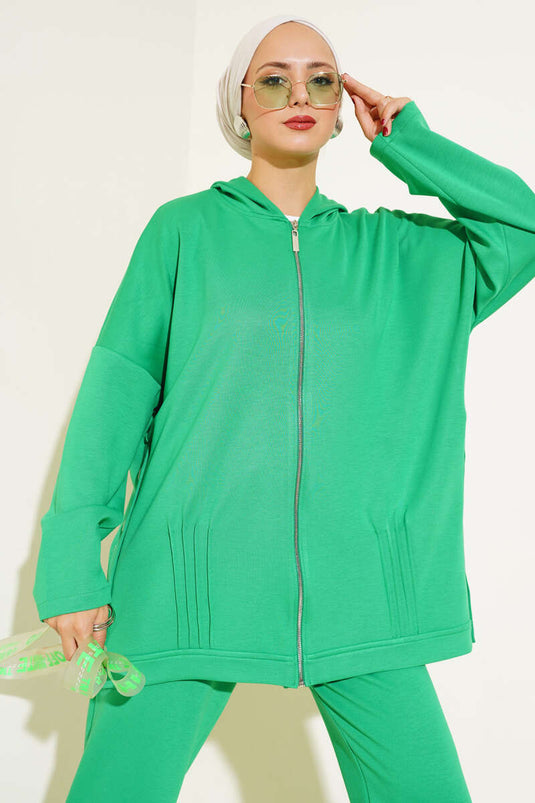 Loyşa سترة بأزرار مزدوجة بدلة خضراء