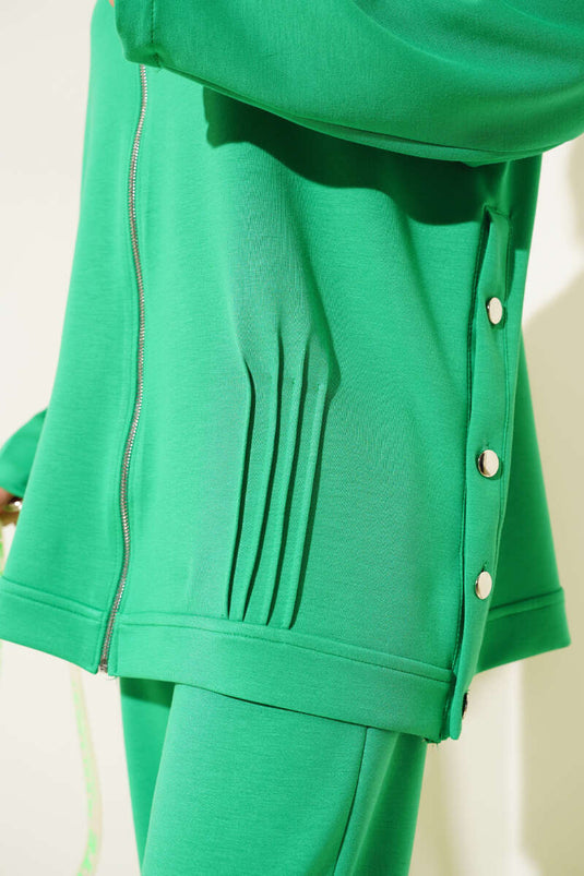 Loyşa سترة بأزرار مزدوجة بدلة خضراء