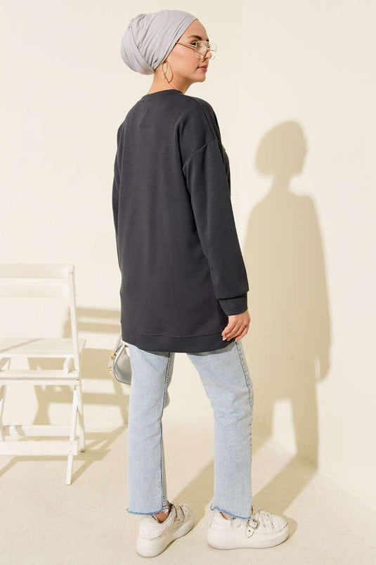 Loyşa Round Pearl Tunic Smoke Color