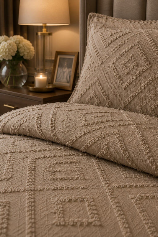 Ensemble de dessus de lit double luxe Cappuccino