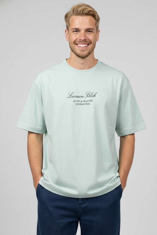 T-shirt da uomo Lunuon con stampa, colore menta