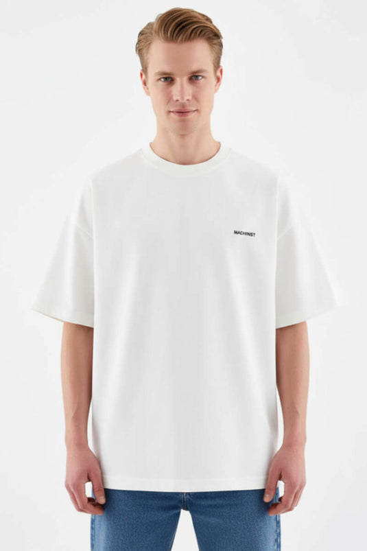 Machinist Embroidered Loose-Fitting Men's Shirt Off-White