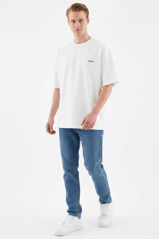 Machinist Embroidered Loose-Fitting Men's Shirt Off-White