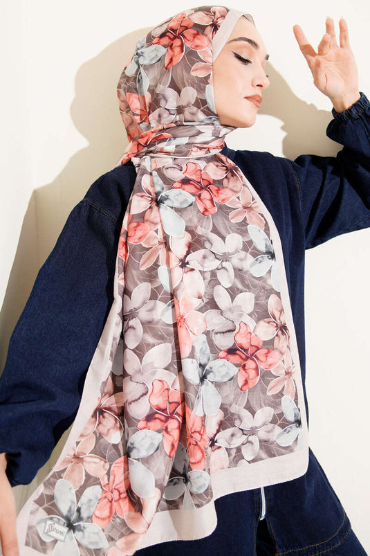 شال منوليا بنقشة بيج