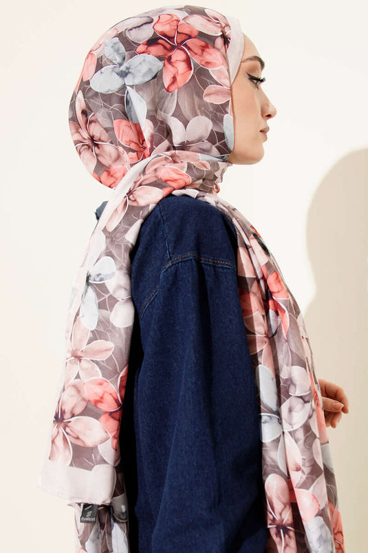 شال منوليا بنقشة بيج