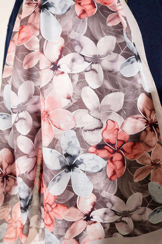 شال منوليا بنقشة بيج