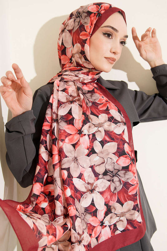 Pañuelo estampado Manolya burdeos