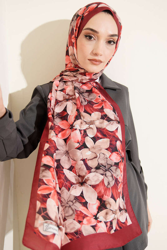 Pañuelo estampado Manolya burdeos