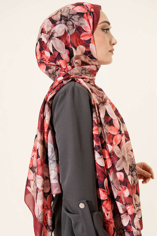 Pañuelo estampado Manolya burdeos